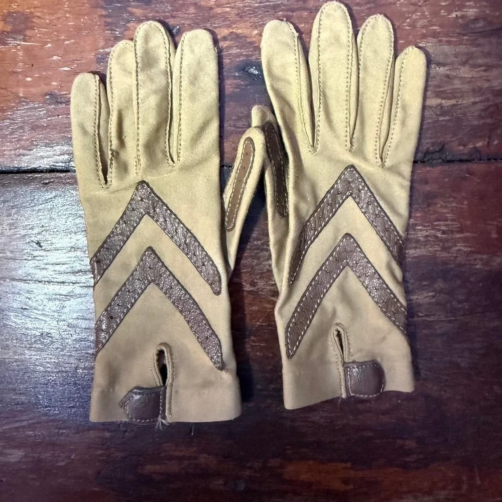 vintage aris isotonic driving gloves one size fits al leather details